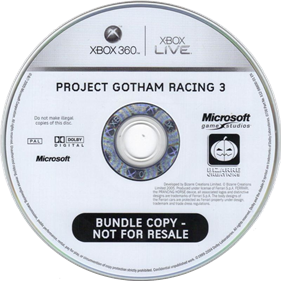 Project Gotham Racing 3 - Disc Image