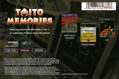 Taito Memories - Box - Back Image