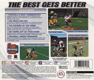 Madden NFL 2003 - Box - Back Image