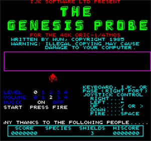 Xenon III: The Genesis Probe - Screenshot - Game Title Image