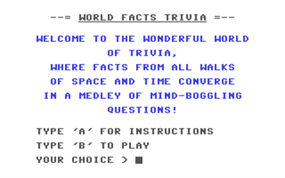 The Game of Trivia: World Facts Trivia - Screenshot - Game Title Image