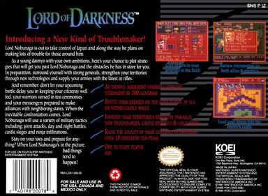 Lord of Darkness - Box - Back Image