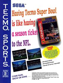 Tecmo Super Bowl - Advertisement Flyer - Front Image