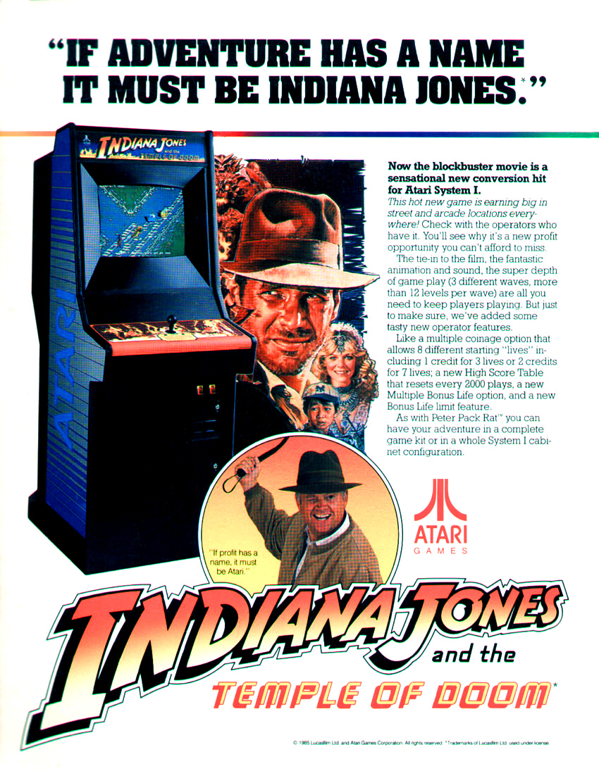 Indiana Jones and the Temple of Doom Marquee FRIDGE MAGNET arcade video game 