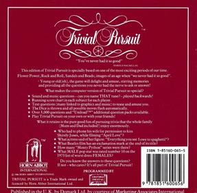 Trivial Pursuit: The Computer Game: Baby Boomer Edition - Box - Back Image