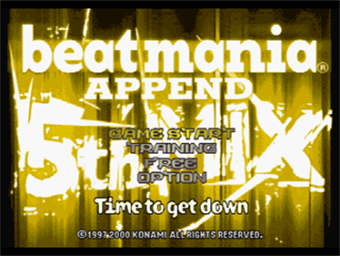 beatmania: Append 5th Mix: Time to Get Down - Screenshot - Game Title Image