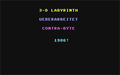 3-D Labyrinth (Tronic Verlag) - Screenshot - Game Title Image