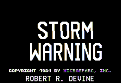 Storm Warning - Screenshot - Game Title Image