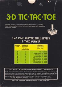 3-D Tic-Tac-Toe - Box - Back Image