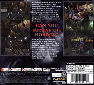 Resident Evil 2 - Box - Back Image