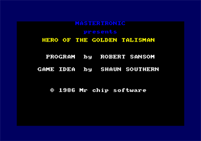 Hero of the Golden Talisman - Screenshot - Game Title Image