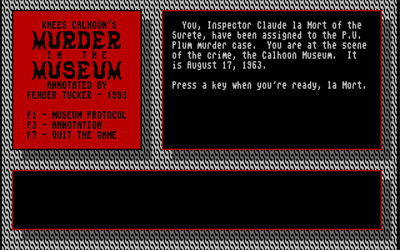 Murder in the Museum - Screenshot - Game Title Image