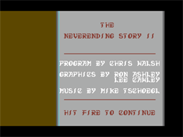 The Neverending Story II: The Arcade Game - Screenshot - Game Title Image