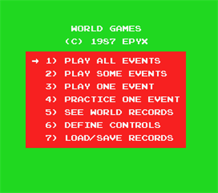 World Games - Screenshot - Game Select Image