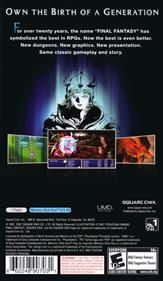 Final Fantasy - Box - Back Image