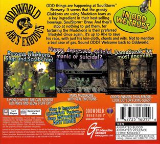 Oddworld: Abe's Exoddus - Box - Back Image