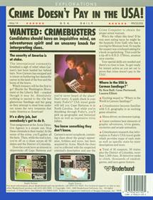 Where in the U.S.A. is Carmen Sandiego? - Box - Back Image
