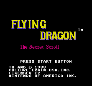 Flying Dragon: The Secret Scroll - Screenshot - Game Title Image