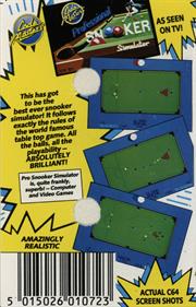 Professional Snooker Simulator - Box - Back Image