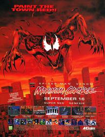 Spider-Man Venom: Maximum Carnage - Advertisement Flyer - Front Image