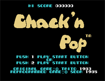 Chack'n Pop - Screenshot - Game Title Image