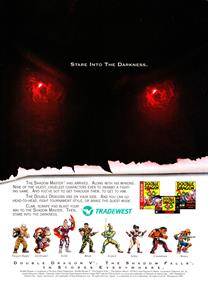 Double Dragon V: The Shadow Falls - Advertisement Flyer - Front Image