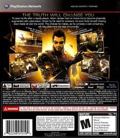 Deus Ex: Human Revolution - Box - Back Image
