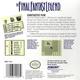 The Final Fantasy Legend - Box - Back Image