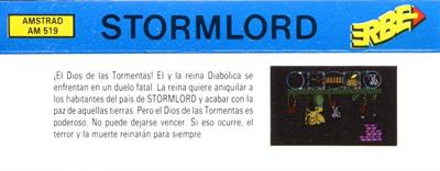 Stormlord - Box - Back Image