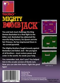 Mighty Bomb Jack - Box - Back Image