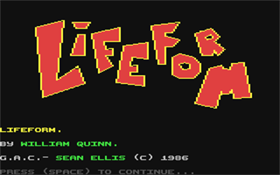 Lifeform - Screenshot - Game Title Image