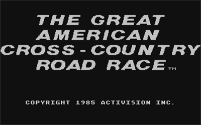The Great American Cross-Country Road Race - Screenshot - Game Title Image