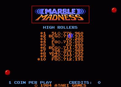 Marble Madness - Screenshot - High Scores