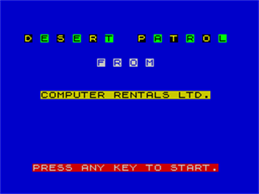 3D Desert Patrol - Screenshot - Game Title Image
