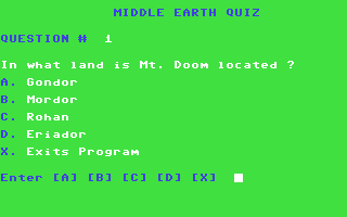 Middle Earth Quiz