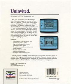 Uninvited. - Box - Back Image
