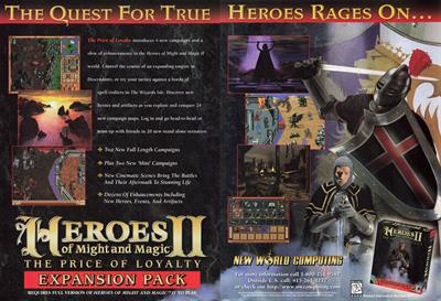 Heroes of Might and Magic II: The Price of Loyalty - Advertisement Flyer - Front Image