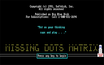 Missing Dots Matrix - Screenshot - Game Title Image