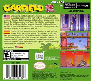 Garfield and His Nine Lives - Box - Back Image