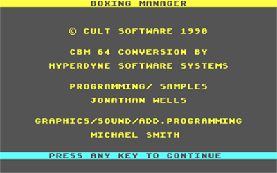 Boxing Manager - Screenshot - Game Title Image