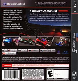 Gran Turismo 5 - Box - Back Image