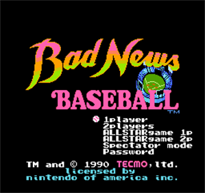 Bad News Baseball - Screenshot - Game Title Image