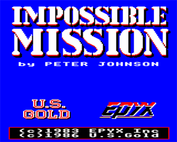 Impossible Mission - Screenshot - Game Title Image