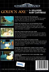 Golden Axe - Box - Back Image