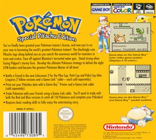Pokémon Yellow Version: Special Pikachu Edition - Box - Back - Reconstructed Image