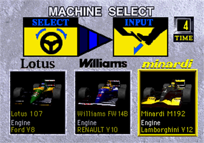 F1 Super Lap - Screenshot - Game Select Image