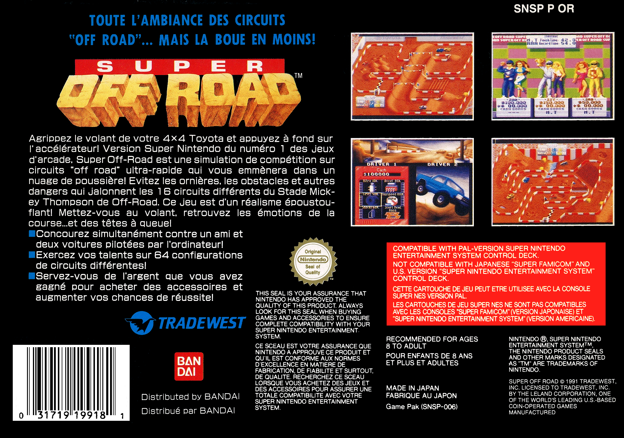 Super Off Road arcade game - Fonts In Use