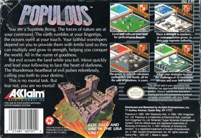 Populous - Box - Back Image
