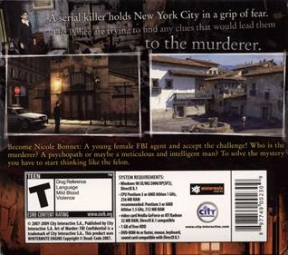 Art of Murder: FBI Confidential - Box - Back Image