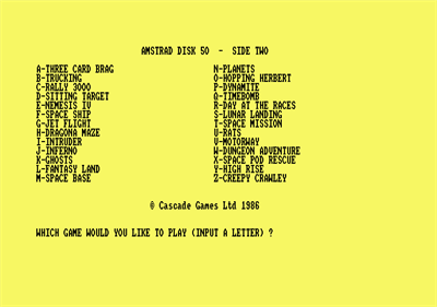 Cassette 50 - Screenshot - Game Select Image
